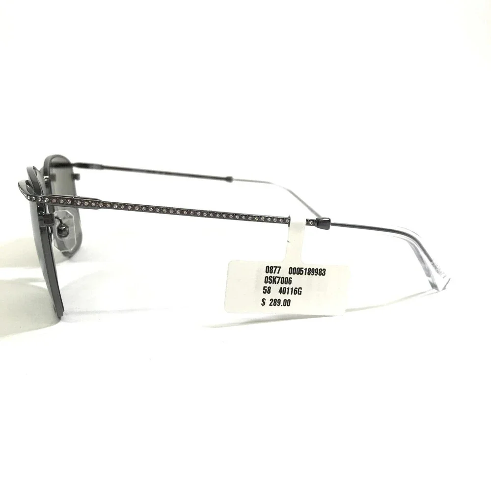 Swarovski Sunglasses SK7006 40116G Gunmetal Gray Clear Sparkly Crystals Mirrored